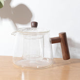 Kuber Industries Glass Jug 770ml with Bamboo Lid | Pitcher for Water Juice Coffee Tea | Leakproof Heat Resistant Serviceware | Housewarming Gift | Transparent